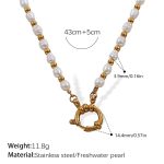 color: XL527WEG Freshwater Pearl Gold Necklace