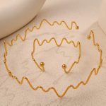 Stainless Steel Necklace Bracelet Ornament Ins Clavicle Chain 18K Gold Plated Geometric