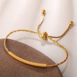 Simple All-Match Stitching Bracelet Stainless Steel 18K Gold Plating Elegant Exquisite Design for Women