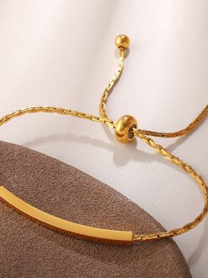 Simple All-Match Stitching Bracelet Stainless Steel 18K Gold Plating Elegant Exquisite Design for Women