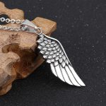 Trendy Men's Rock Angel Wings Pendant Cross Chain Wings Men's Necklace