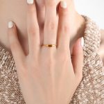 color: A495-Gold Brown Zircon Ring / size: US 6