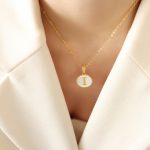 color: RP014-I Letter Gold Necklace -39+5cm