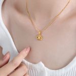 color: P1579-Gold Necklace -41+5cm