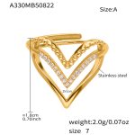 color: A330-A Gold Heart Zircon Ring