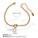 color: SL100 White Rhinestone O Gold Bracelet