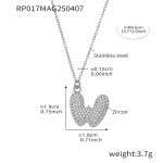 color: RP017-W Letter Steel Color Necklace 40+5cm