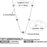 color: TXP148-Red Zircon Steel Color Necklace 41+5cm