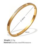 color: SZ205WEG White Rhinestone Gold Bangle