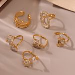 Stainless Steel 5A Open-End Zircon Ring Non-Fading Design Ring Ring Ornament Light Luxury