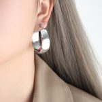 color: F800-Steel Color Large Earrings