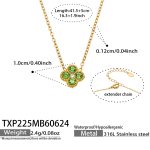 color: TXP225-Green Color Zircon Gold Necklace -41.5+5cm