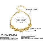 color: E513-Shell Gold Bracelet -17.5+5cm