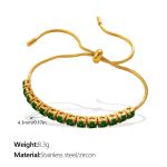color: SL465GNG4.3MM Green Zircon Bracelet