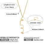 color: KP086-021--Face Shape Gold Y Shape Necklace -55+5cm