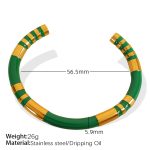 color: SZ124 Green Enamel Gold Bangle