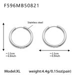color: F596-Steel Color Earrings -XL-18mm