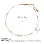 color: XL300 Freshwater Pearl Gold Necklace