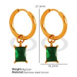 color: EH353 Green Zircon Gold Earrings