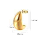 color: Bean Stud Earrings Small Gold MS-074