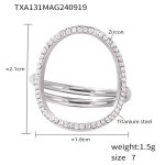 color: TXA131-Steel Color Ring -One Size 7
