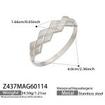 color: Z437-Chanel-style Full Pave Bangle Steel Color White Rhinestone