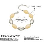 color: TXE604-Yellow Resin Steel Color Bracelet -19.5+5cm