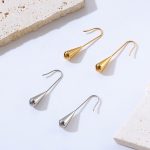 French Retro Water Drop Earrings Women's Advanced Simple Artistic Irregular Stainless Steel Graceful Earrings