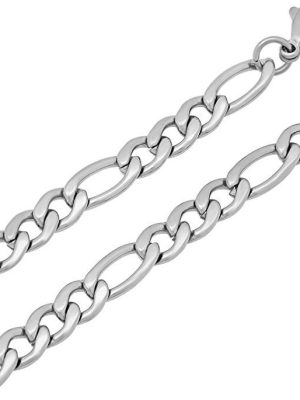 Figaro Chain Stainless Steel Three-to-One Necklace Flat Men's Ornament