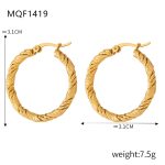 color: F1419-Gold Earrings