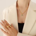 color: P251-Gold Necklace -40+5cm