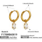 color: F178-Cone Shape Zircon Gold Earrings -A