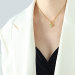 color: P1424-Gold Necklace -40+5cm