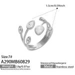color: A290-Zircon Steel Color Open Ring