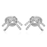 color: Twist Knotted Earrings Steel Color
