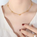 color: P1446-Gold Necklace -36+5cm