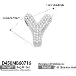 color: D450-Letter Y Steel Color Pendant