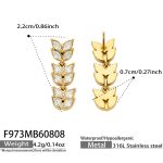 color: F973-Wheat Ear Zircon Gold Earrings