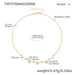 color: TXP376-Gold Zircon Necklace 40+5cm