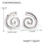 color: F1467-Steel Color Earrings