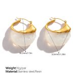 color: EH1385WEG White Resin Earrings
