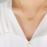 color: P875-Gold Necklace 40+5cm