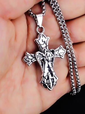 Ornament Stainless Steel Necklace Various Cross Pendant Neck Accessories Simple Retro Accessories