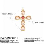 color: D455-Purple Zircon Cross Gold Pendant
