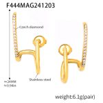 color: F444-Gold Zircon Earrings