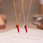 Weight Colored Glaze Pepper Four-Leaf Flower DIY Multi-Accessories Necklace Bracelet Stainless Steel Set