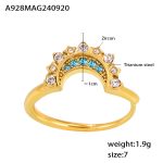 color: A928-Gold Moon Zircon Ring / size: US 7