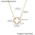 color: TXP337-Gold Cross Shape Zircon Necklace 40+5cm