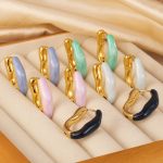 Advanced Handmade Oil Dripping Geometric Tassel Irregular Earrings Ear Exquisite and Versatile Retro Affordable Luxury Cold