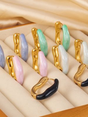 Advanced Handmade Oil Dripping Geometric Tassel Irregular Earrings Ear Exquisite and Versatile Retro Affordable Luxury Cold
